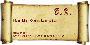 Barth Konstancia névjegykártya